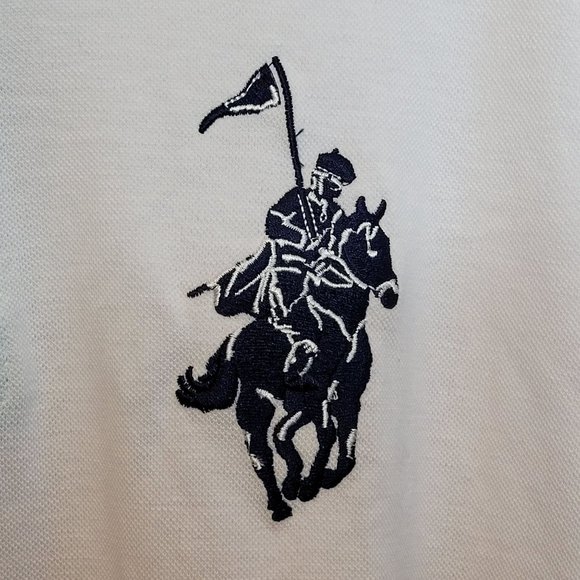 Franky Max Polo Size 3XL Big Pony White Teal Number 9 - Picture 2 of 7